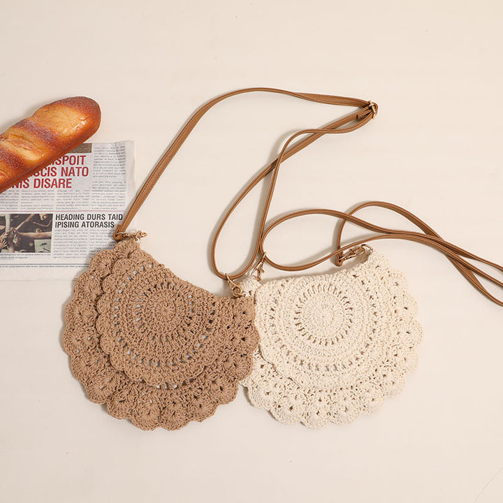 Crocheted Crossbody Bag with Feminine Details Bowlift