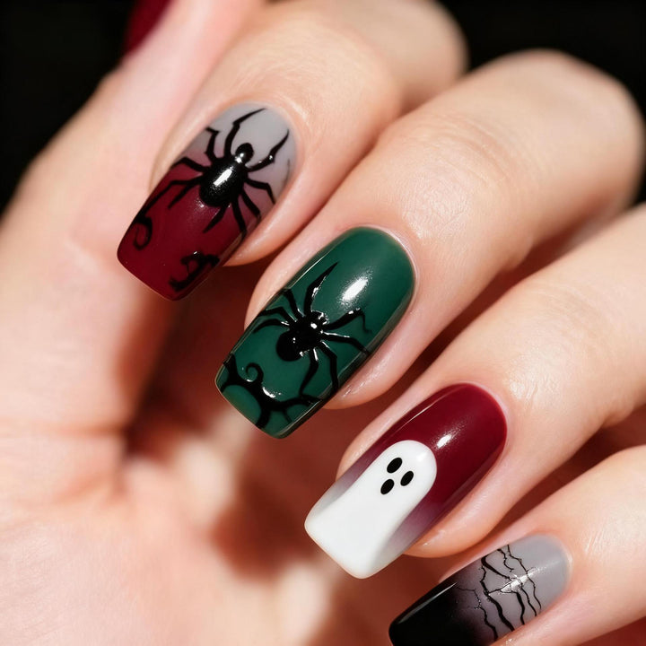 Spider Design Artificial Nails Bowlift