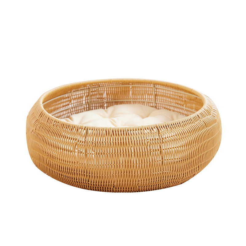 Cat bed with round rattan decoration Bowlift