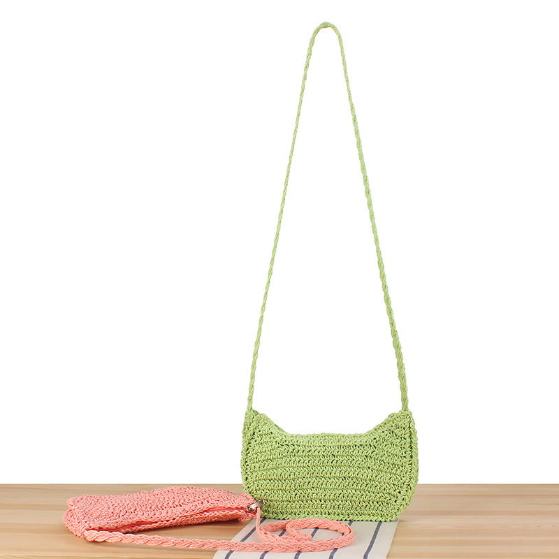 Shoulder bag made of natural woven material with stylish design Bowlift