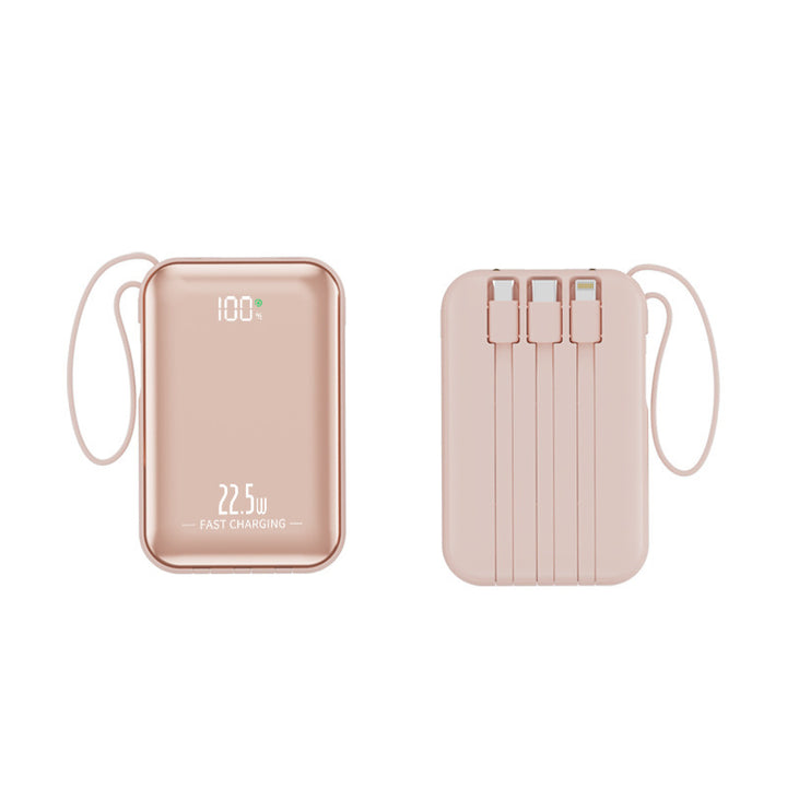 Portable power bank with fast charging and integrated cable system Bowlift