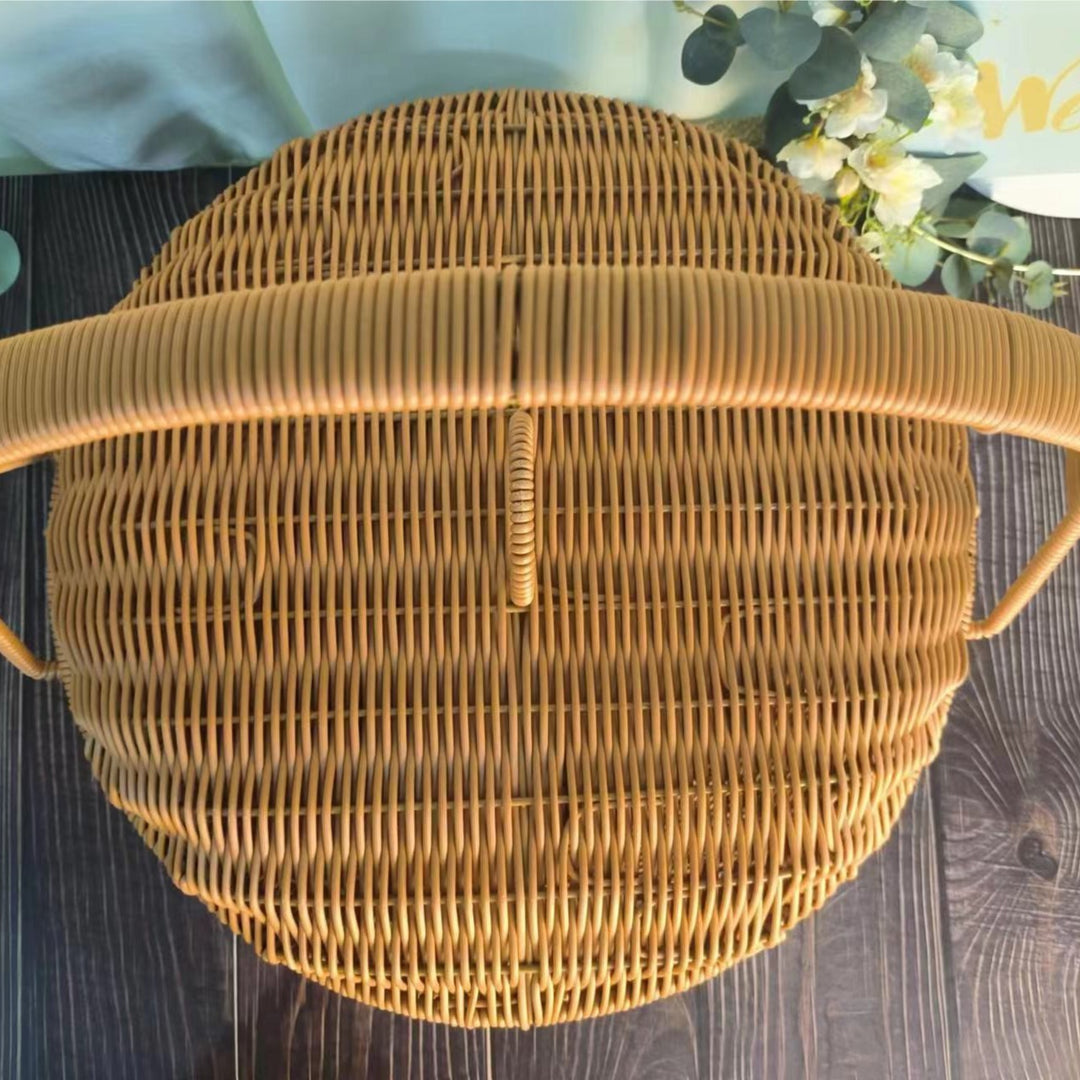 Handcrafted Woven Picnic Basket Bowlift