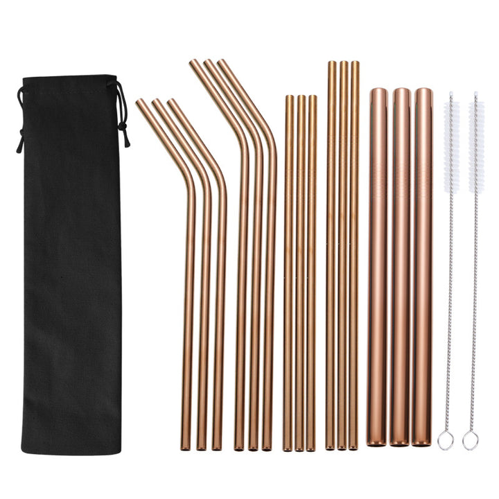 Stainless Steel Straw Set with Cleaning Brushes Bowlift