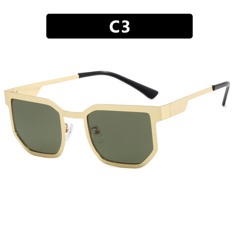 Ladies modern sunglasses in trendy rectangular design with narrow metal frame Bowlift