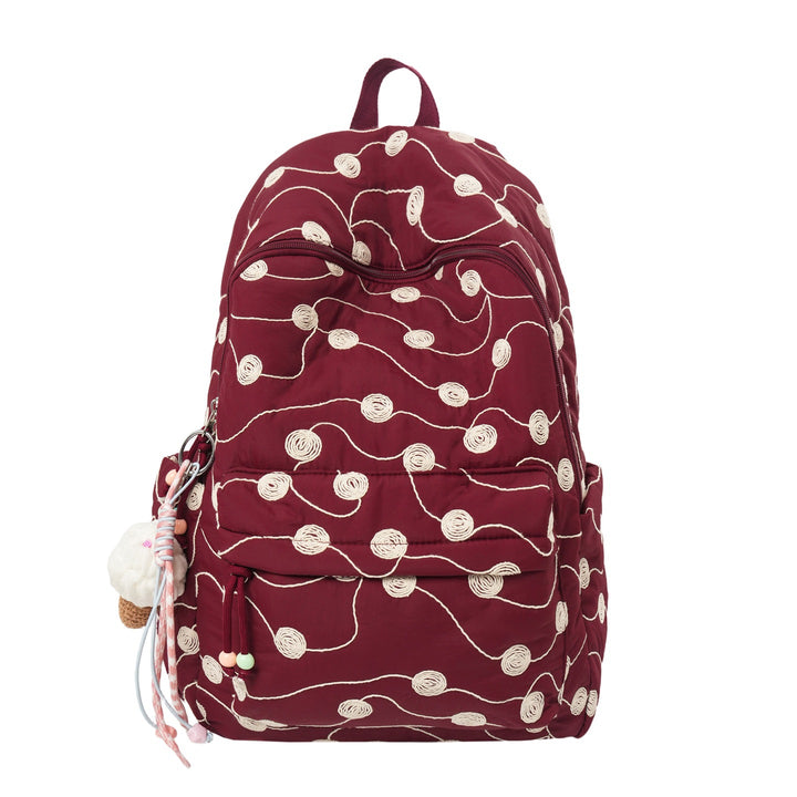 Quilted Embroidered Backpack