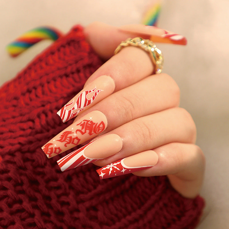 Artistic nail extensions in festive design Bowlift