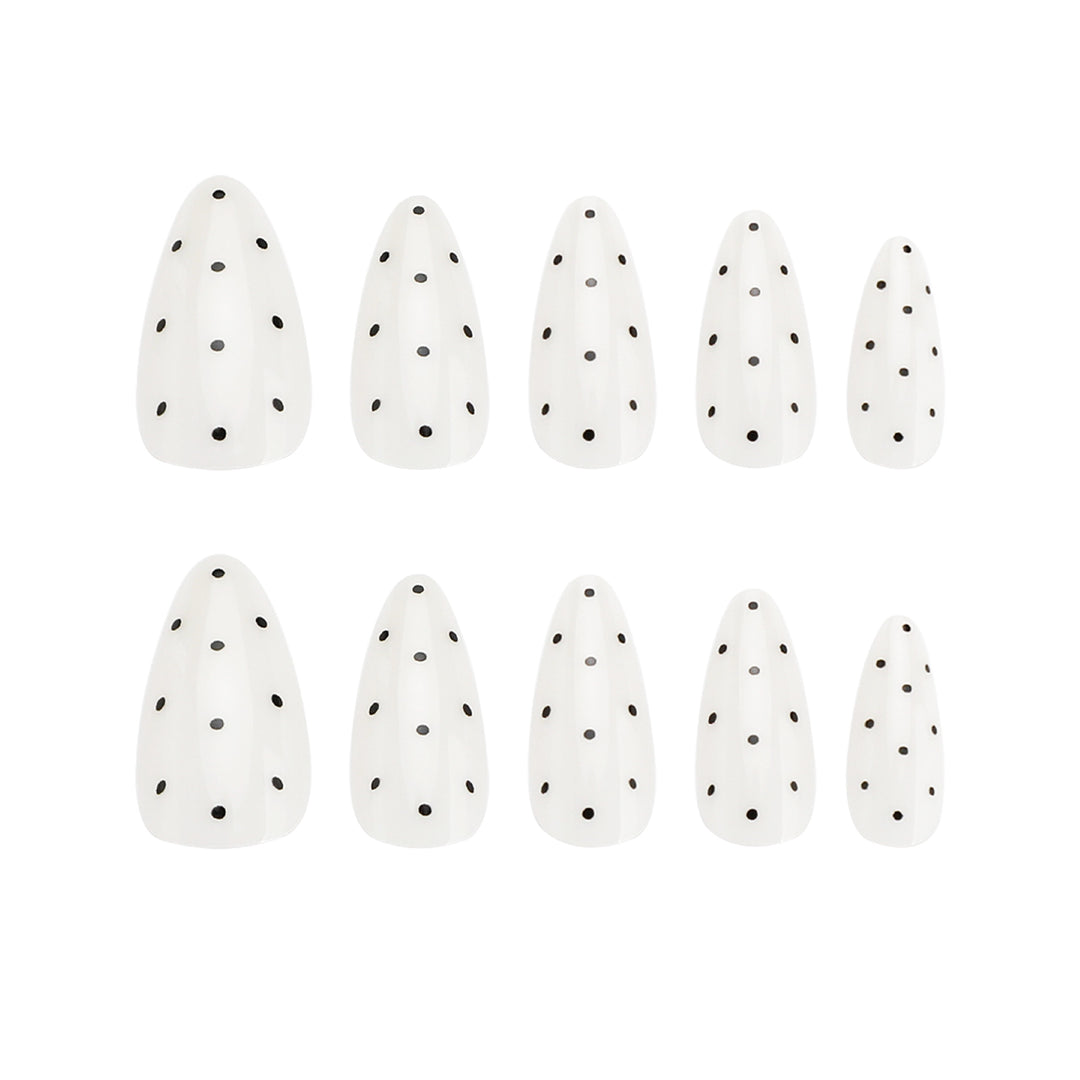 Artful Nail Extensions with Polka Dots Bowlift