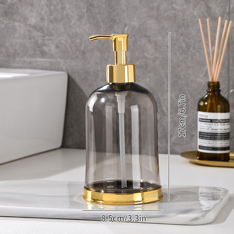 Ribbed Glass Soap Dispenser with Gold Pump Refillable Lotion Bottle Bowlift