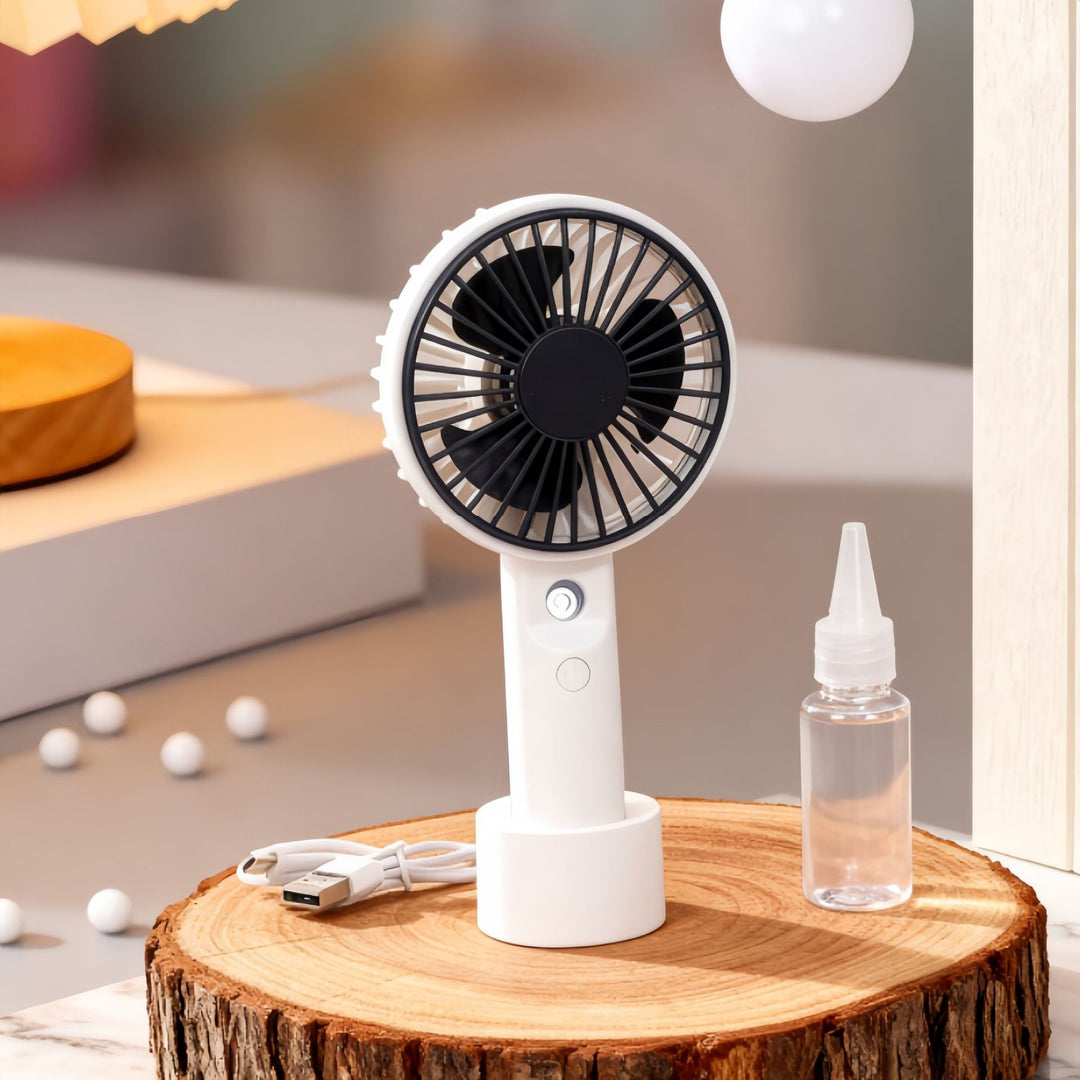 Women Portable Hand Fan with Spray Function Bowlift
