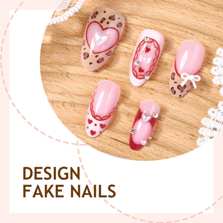 Creative Nail Art Set with Cute Heart and Bow Designs Bowlift