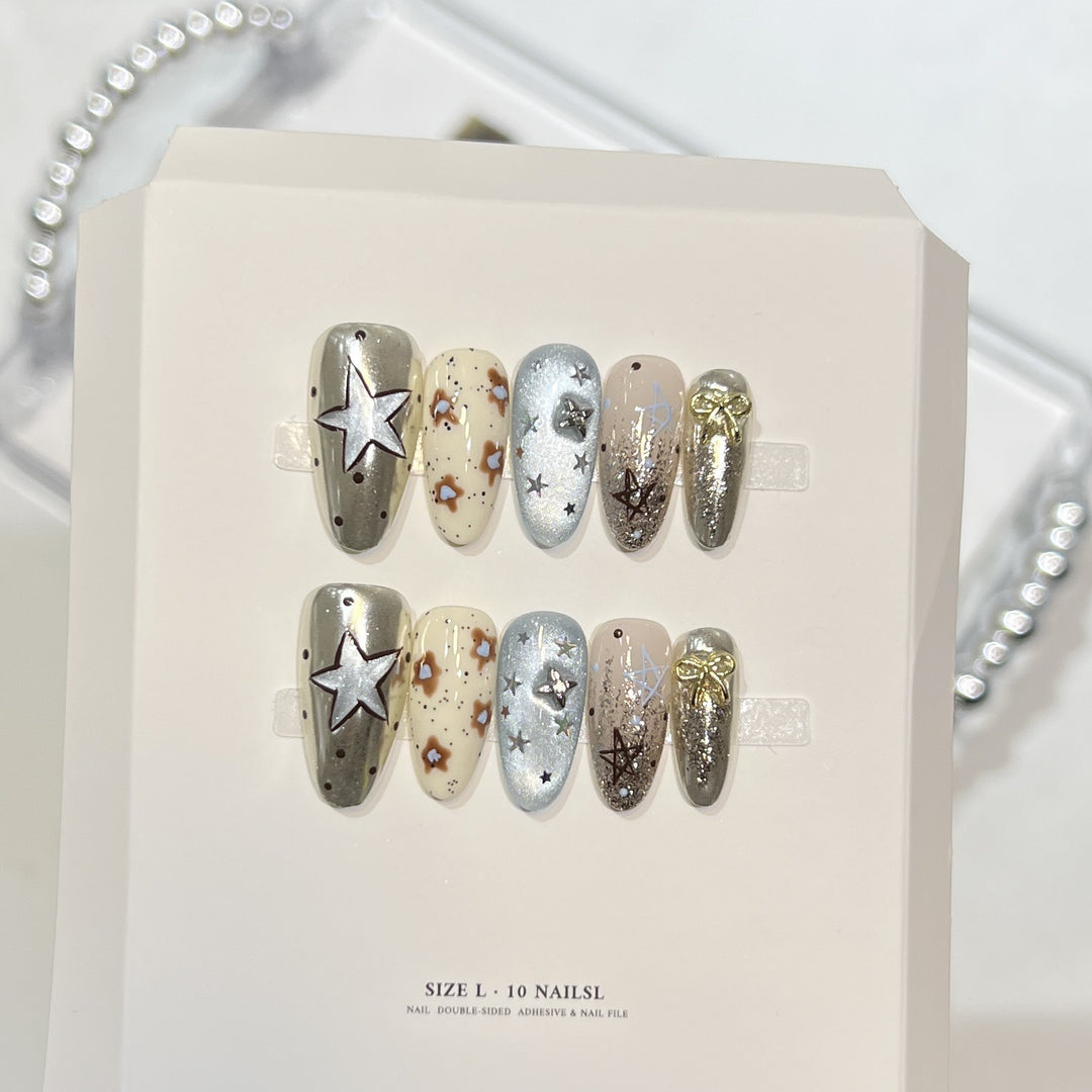 Themed Press-On Nail Art Set with Hello Kitty Designs Bowlift