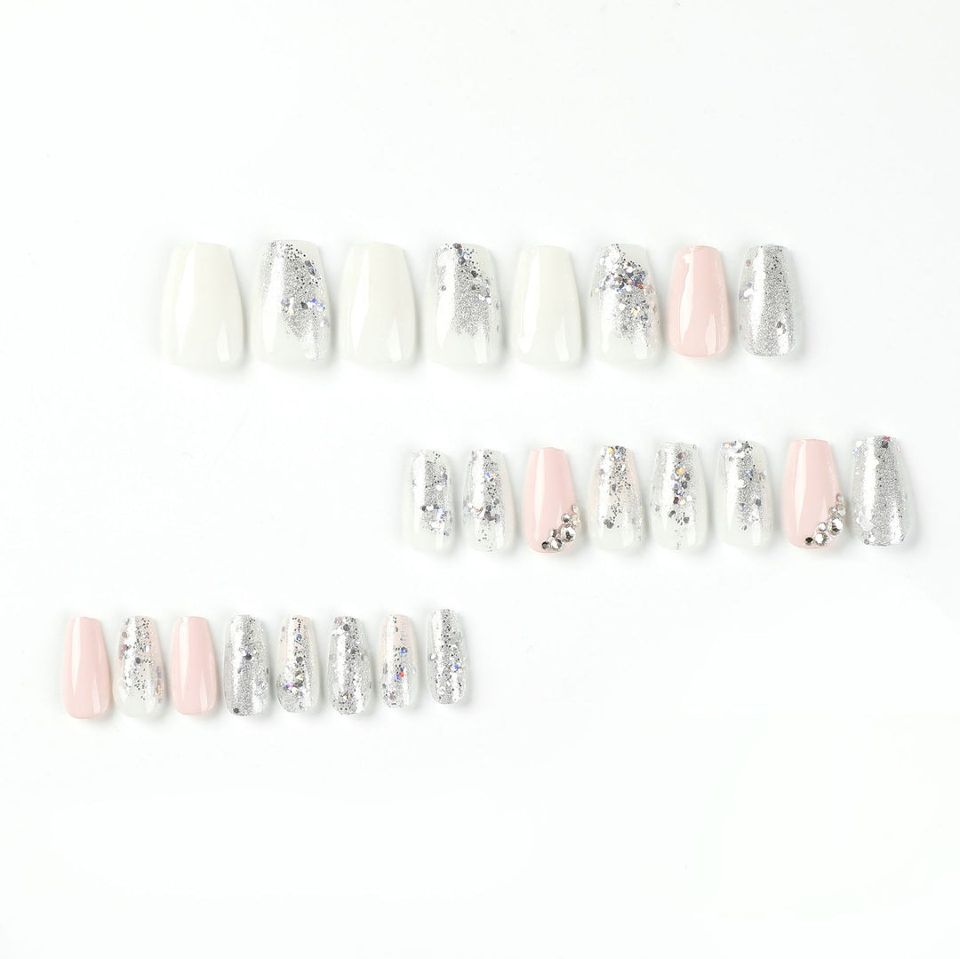 Elegant Nail Art with Glitter Details Bowlift