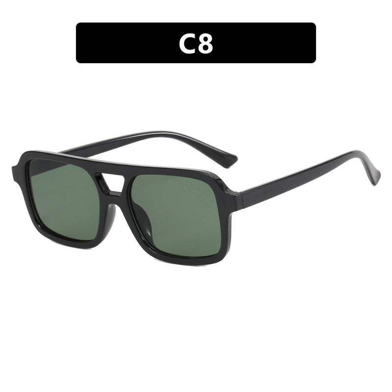 Women's modern square sunglasses with protective UV filter and transparent frame Bowlift