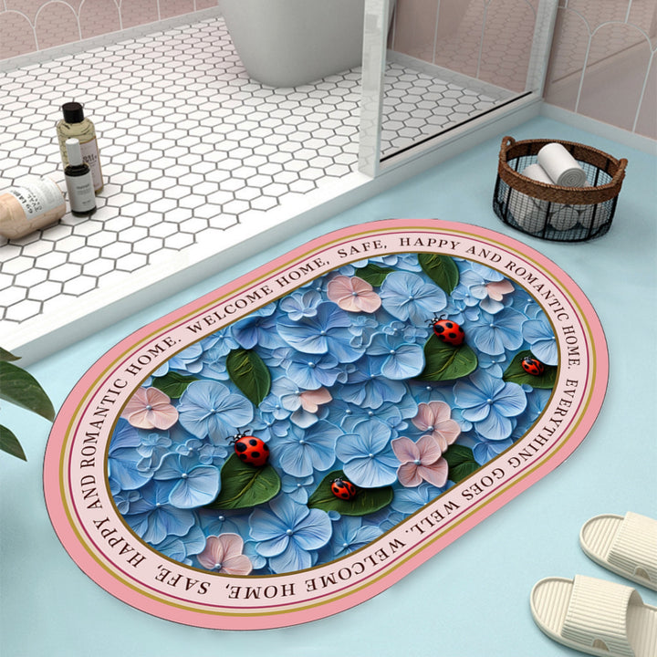 Floral Design Bath Mat Bowlift