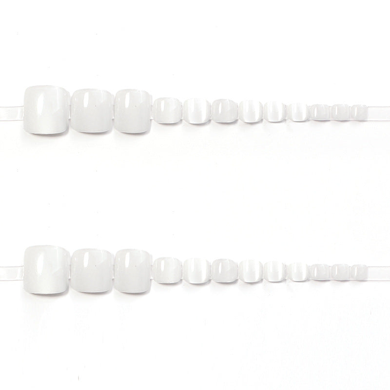 Elegant Rhinestone-Decorated Press-On Toenails Bowlift
