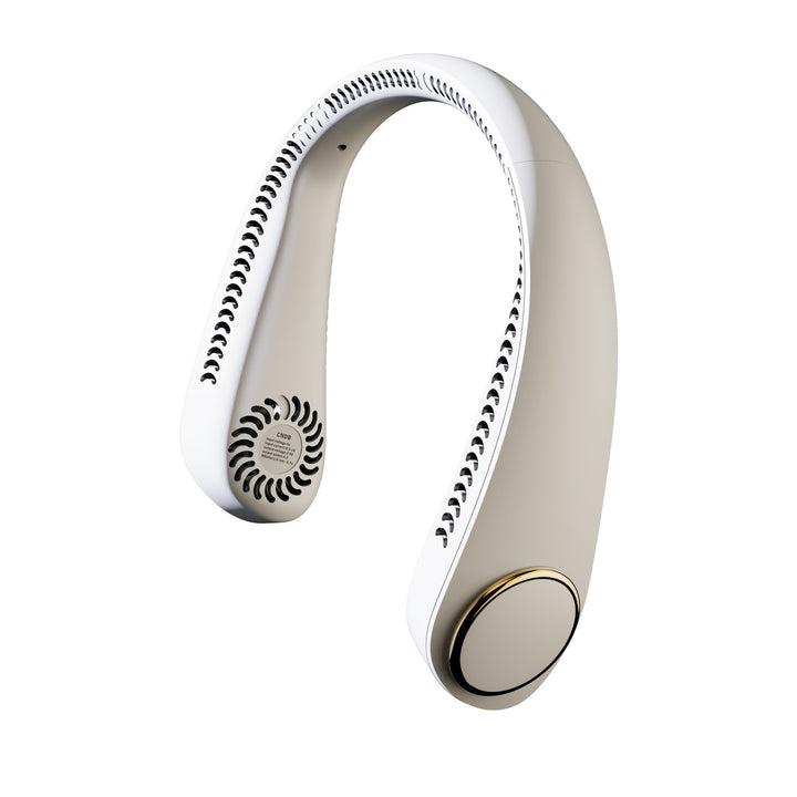 Cooling wearable bladeless neck fan with brushless motor adjustable tri-speed AR airflow Bowlift