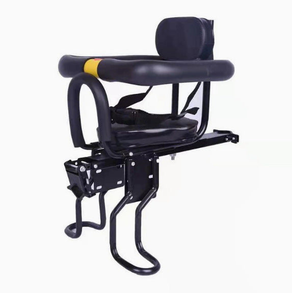 child bike seat with padded safety bar adjustable footrests and supportive reclining backrest Bowlift