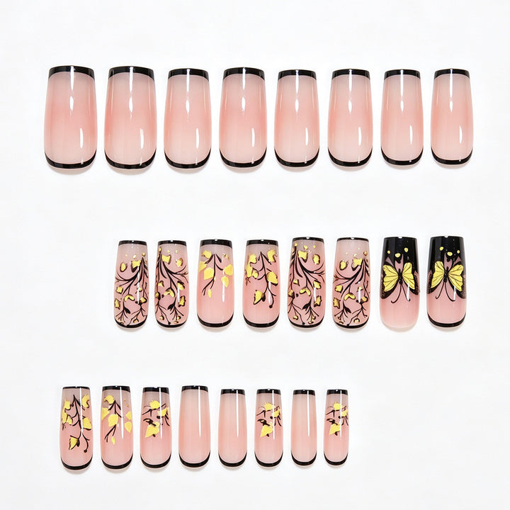 Butterfly Floral Nail Art Design Bowlift