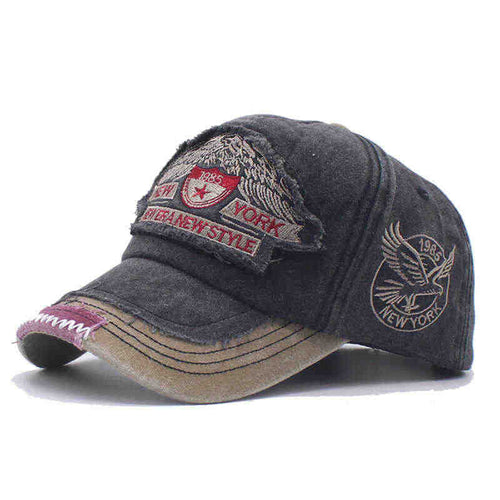 Men's Distressed Denim Cap Bowlift