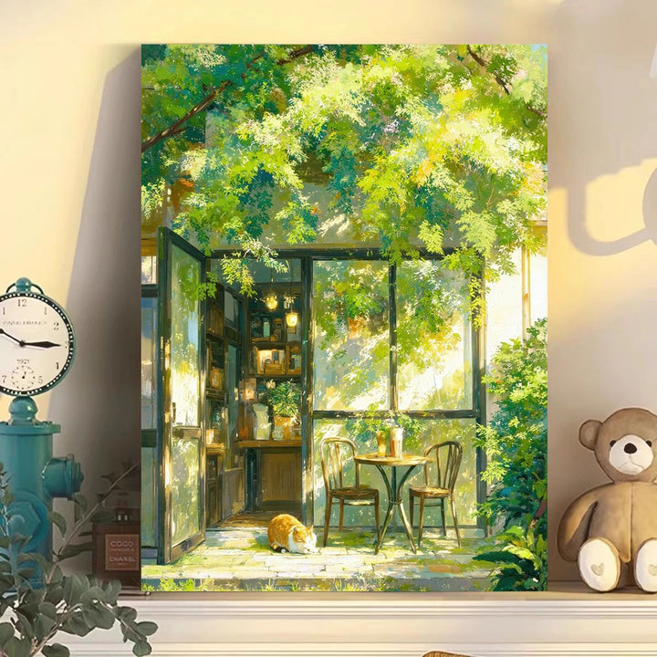 Cozy Café Scene Canvas Artwork Bowlift