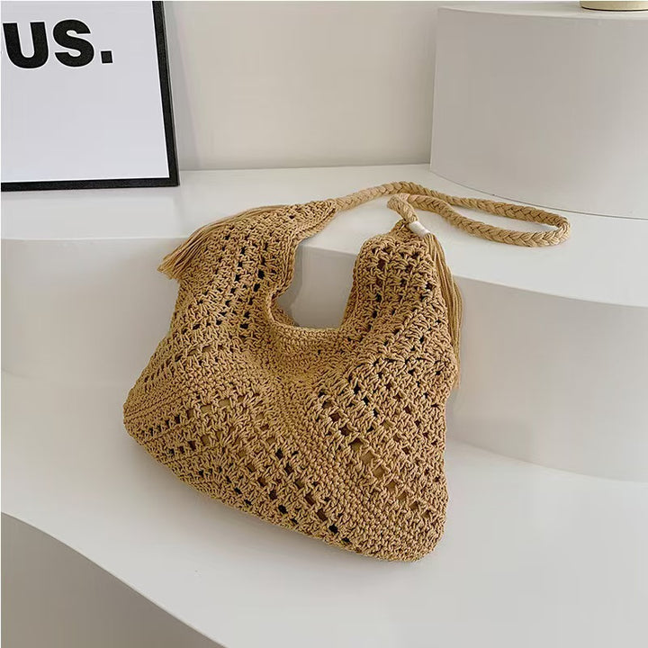 Hand-knotted Macrame Shoulder Bag Bowlift
