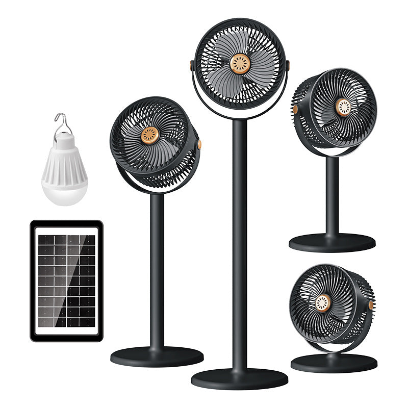 Unisex nan multifunctional solar-powered stand fan with LED light, multi-stage wind control, height adjustable and power bank function Bowlift