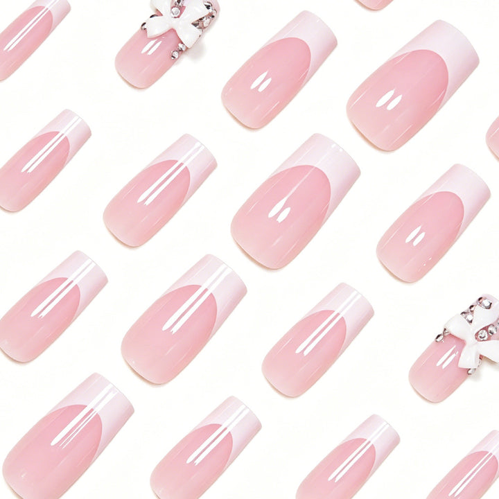 Elegant French Tip Nail Art Extensions Bowlift