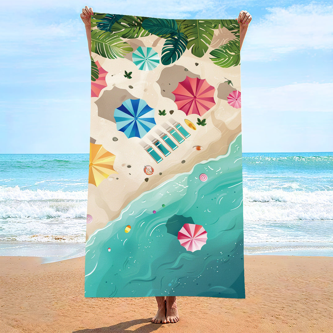 Ladies beach towel with maritime stripe pattern Bowlift