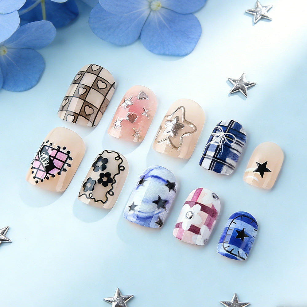 Artistic Mixed Pattern Press-On Nails Bowlift
