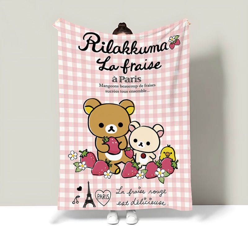 Whimsical Cartoon Character Plush Throw Blanket