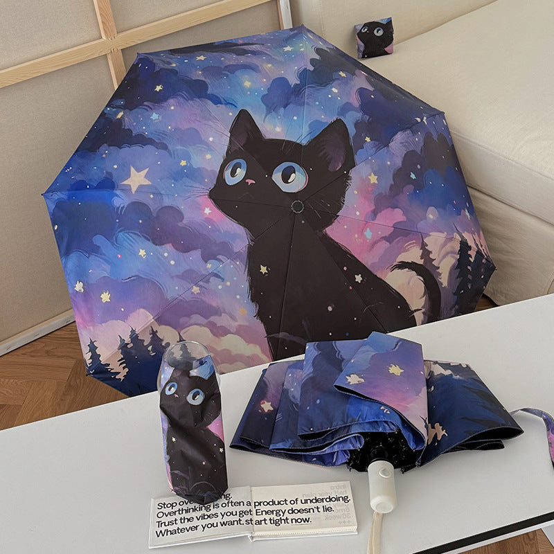 Women's umbrella with cute cat design by Bowlift