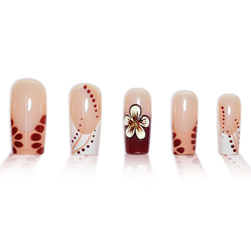 Floral Design Sculpted Press-On Nails Bowlift