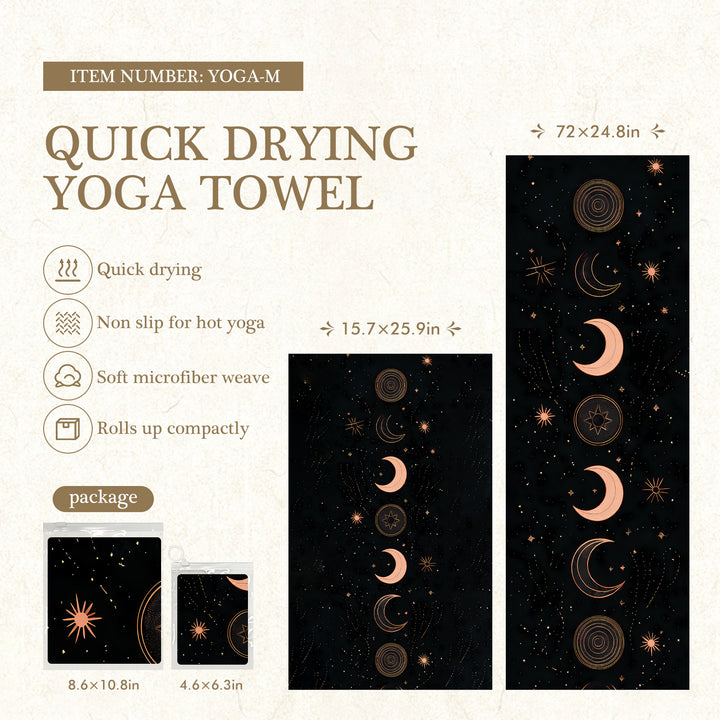 Quick-Drying Non-Slip Microfiber Yoga Towel with Mandala Grip Pattern Bowlift