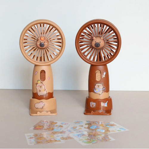 Unisex Handheld Fan with Animal Design and Customizable Stickers Bowlift
