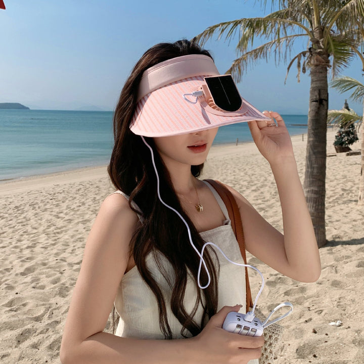 ’s sun protection visor with integrated solar panel, wide brim and adjustable headband Bowlift