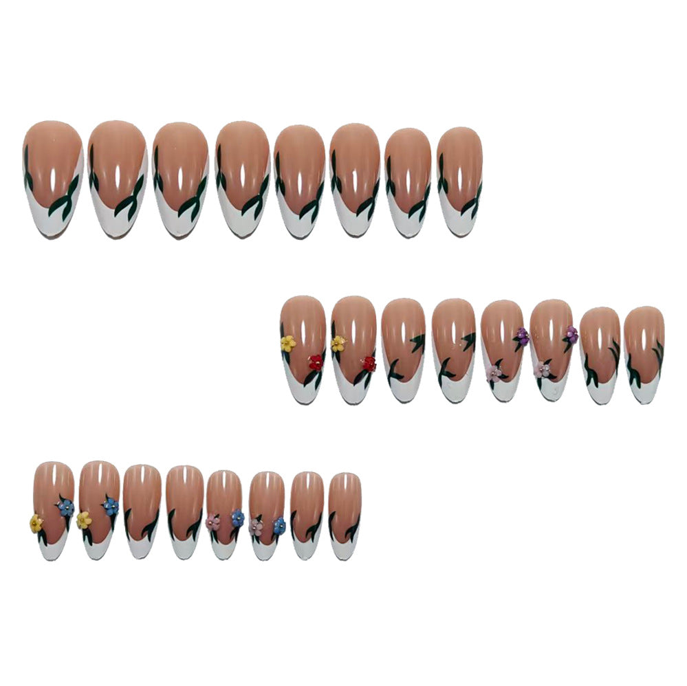 Artificial Nail Set with Floral Design Bowlift