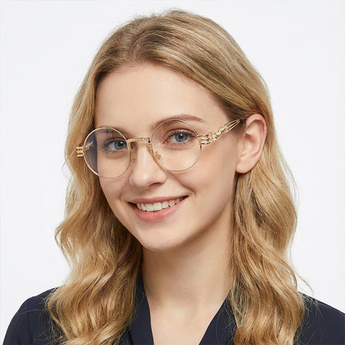Women Artistic Round Glasses Bowlift