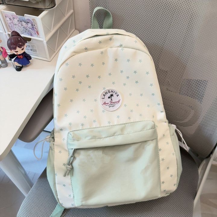Star-Patterned School Backpack