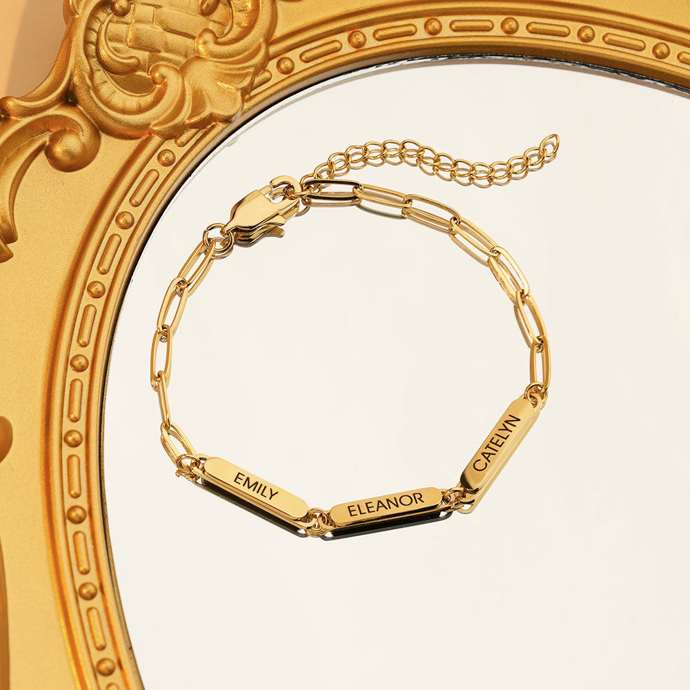 BowLift | Personalized Family Names Paperclip Bracelet