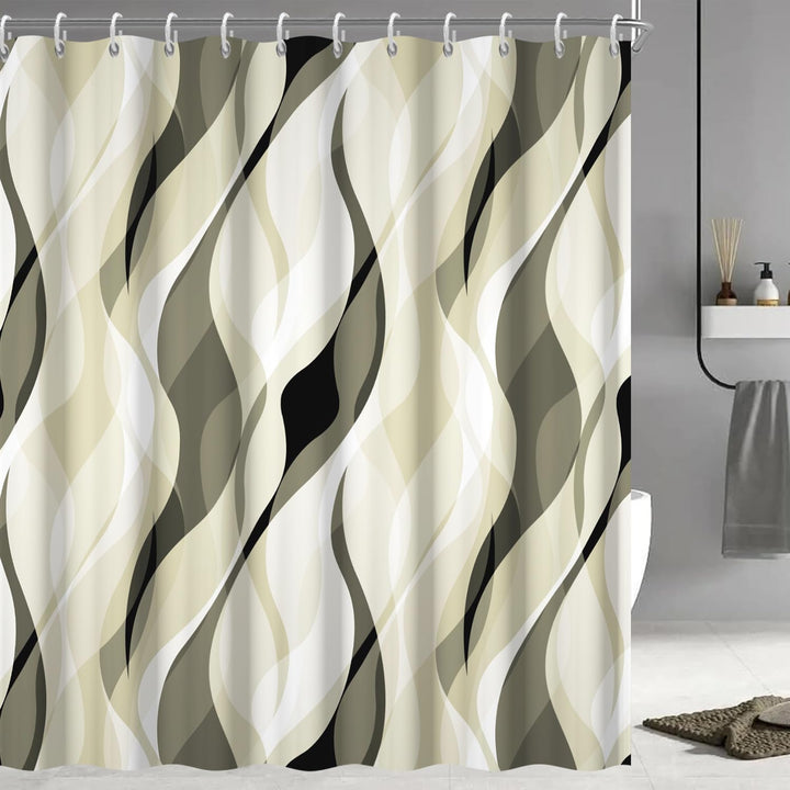 Abstract Wave Pattern Shower Curtain Bowlift