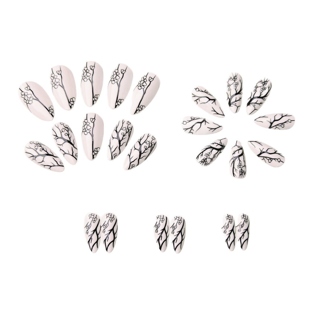 Artificial nails with elegant floral design Bowlift