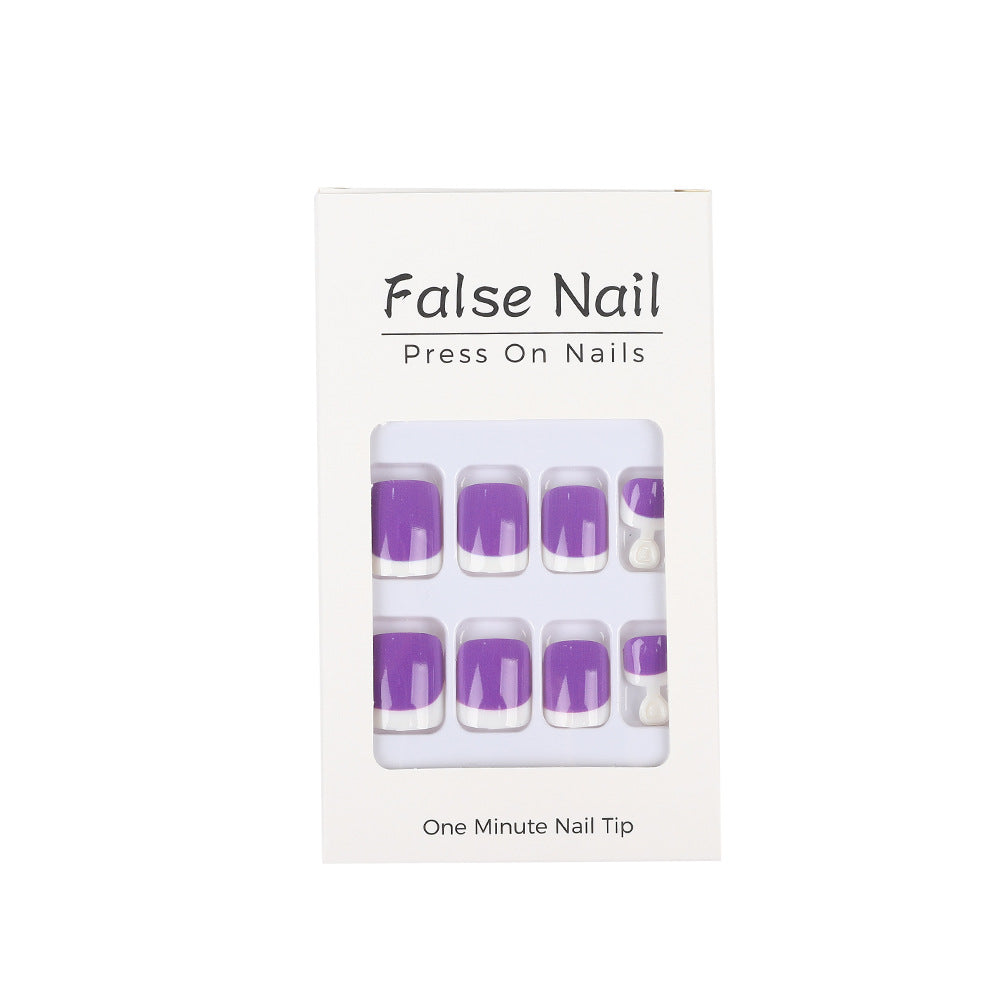 Artificial nail set with modern gradient and French tip Bowlift