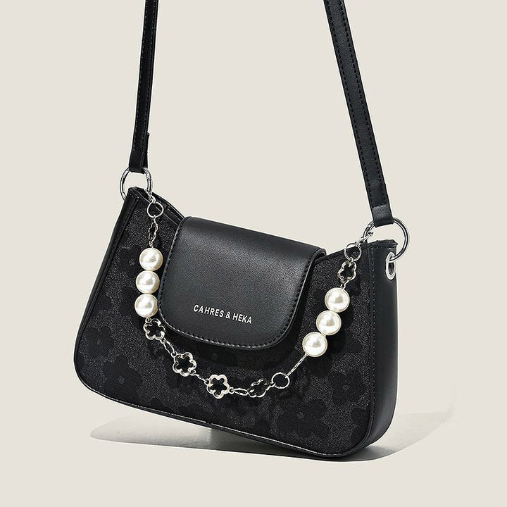 Chic Pearled Chain Crossbody Bag Bowlift