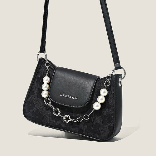 Chic Pearled Chain Crossbody Bag Bowlift