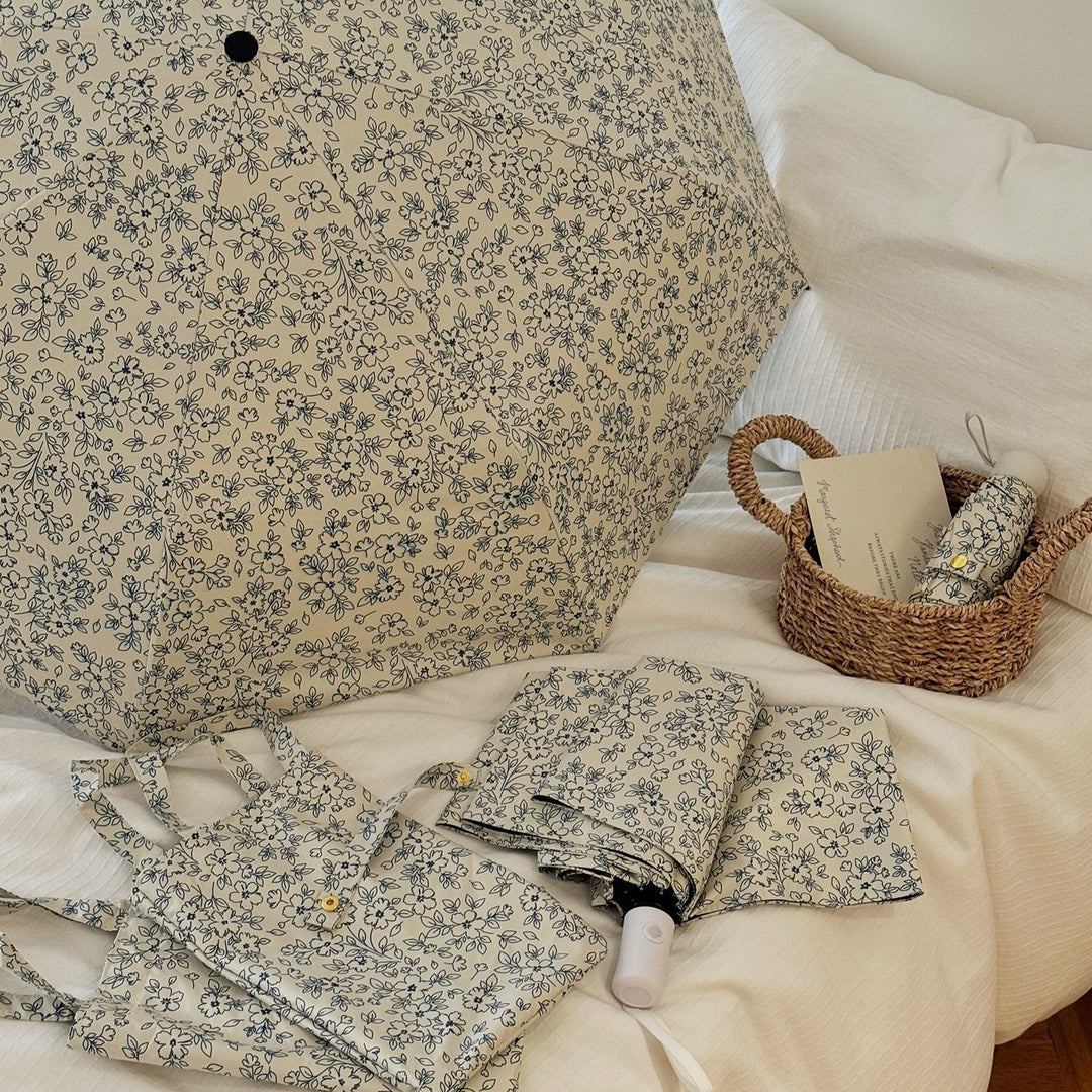 Women's Foldable Shopping Bag with Floral Design Bowlift