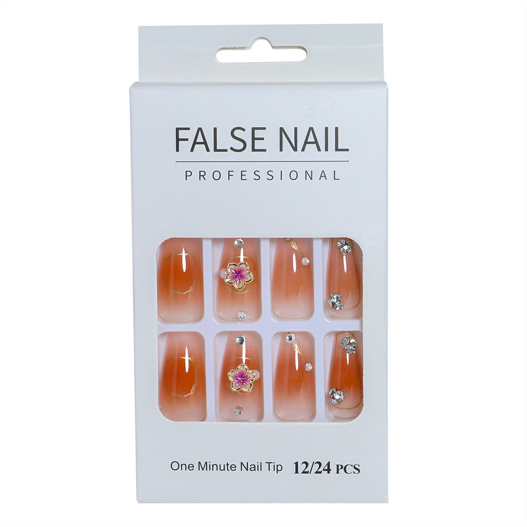 Decorative Press-On Nail Set with 3D Accents Bowlift