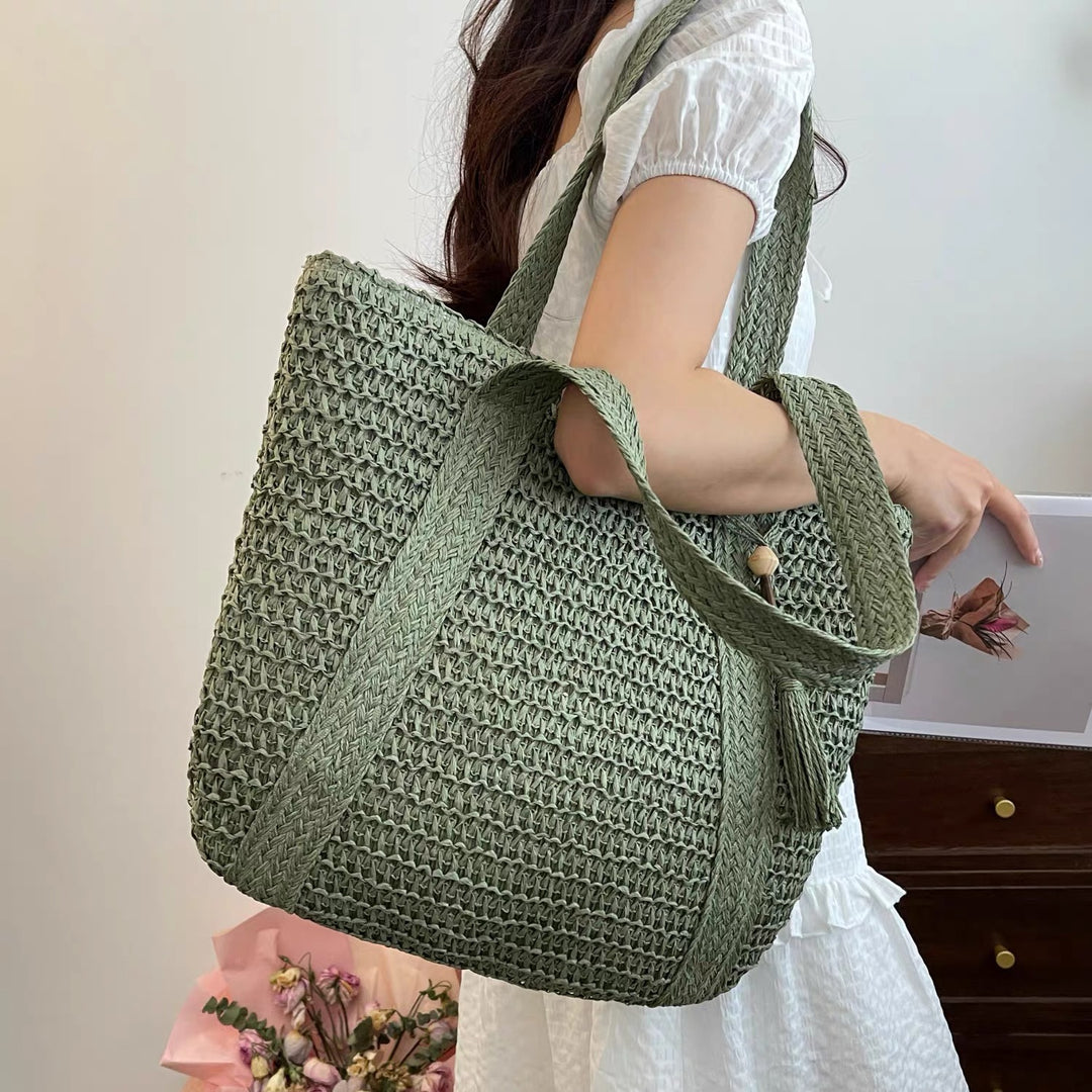 Macrame Tote with Woven Design Bowlift