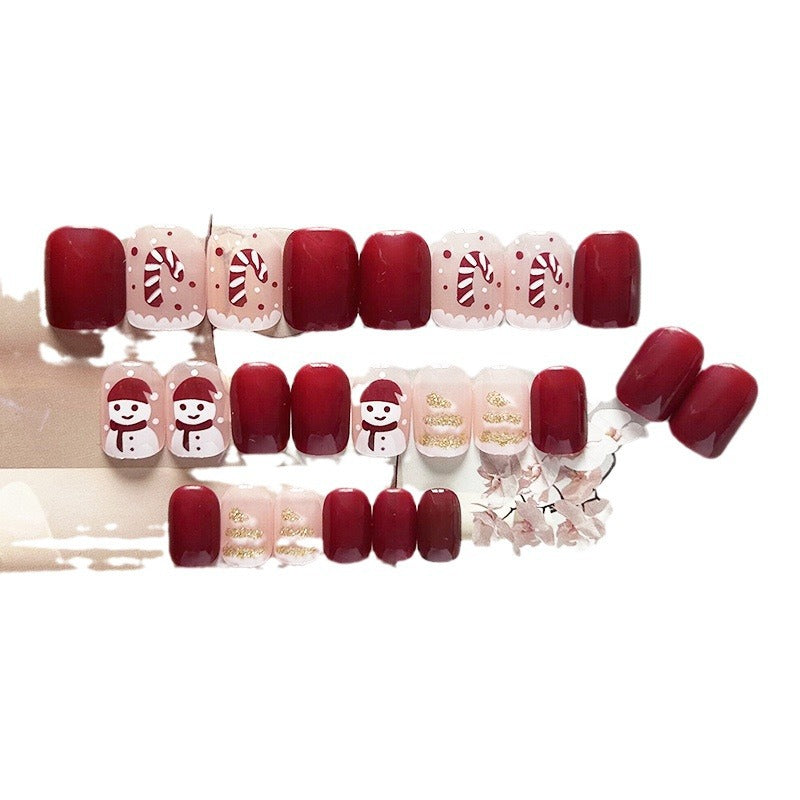 Festive-Themed Press-On Nail Art Set Bowlift