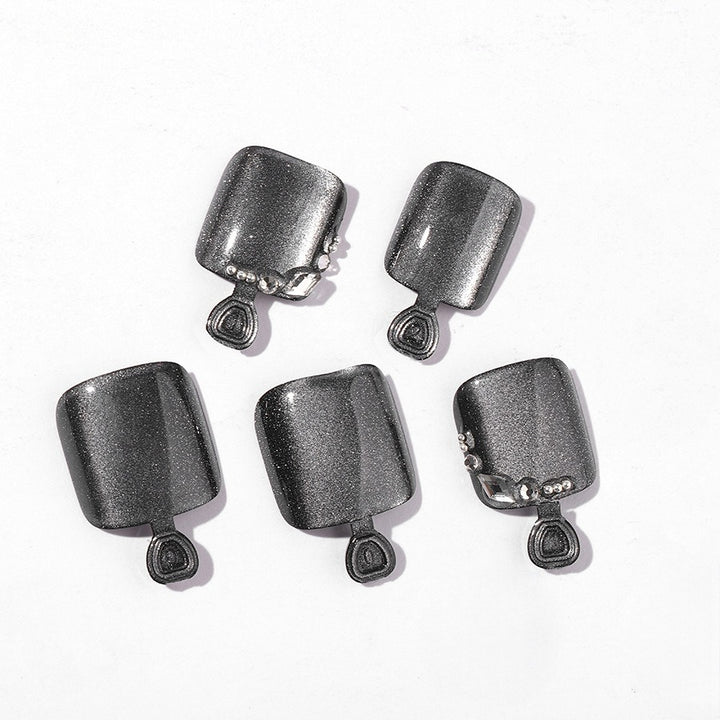 Artificial nail set with glossy surface and care accessories Bowlift