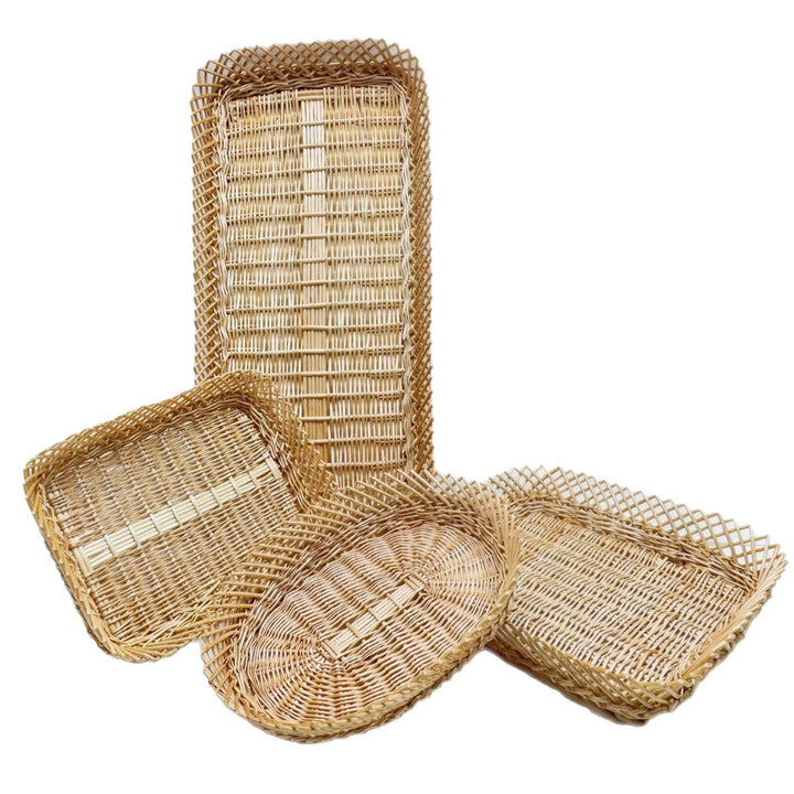 Women's rectangular basket made of woven natural material Bowlift